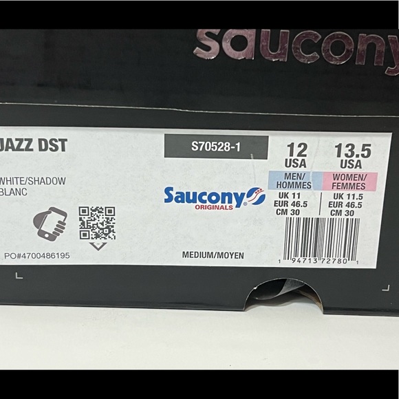 Saucony Jazz DST Shoes White/Shadow S70528-1 Size 12 Men 13.5 Women Medium Box - Picture 6 of 7